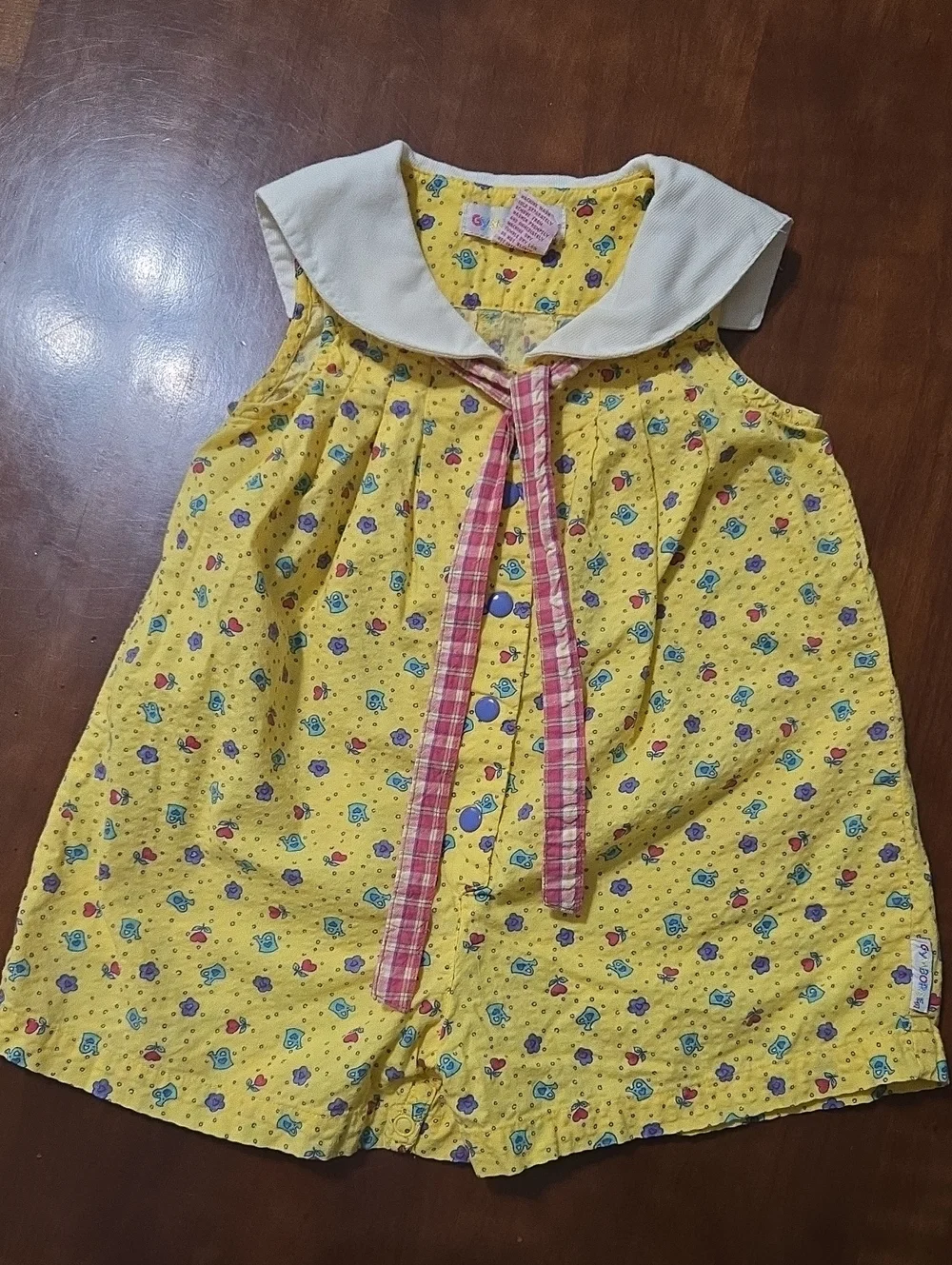 Vintage Rainbow Tag Gymboree Yellow Romper Xs